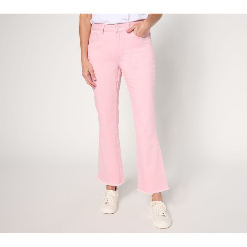 Belle By Kim Gravel Women's Petite Pants 12p Tripleluxe Twill Ankle Pink A677321